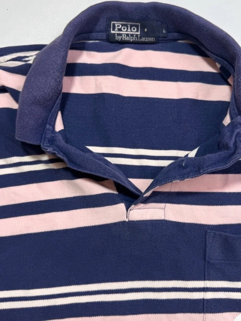 Ralph Lauren Pink & Navy Striped Polo Shirt
